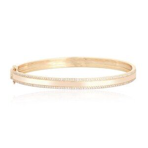 Gleam Line 14K (or 18k upon request) Gold Double Row Diamond Illusion Bracelet
